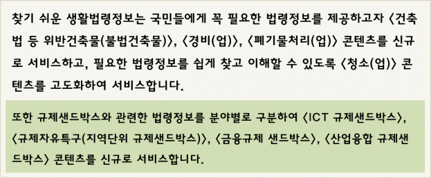 찾기 쉬운 생활법령정보 새소식 이미지